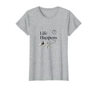 It is What It is: Life Happens Motivational Quote T-Shirt, Women, Heather Grey, XXL