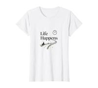 It is What It is: Life Happens Motivational Quote T-Shirt, Women, White, S