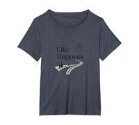 It is What It is: Life Happens Motivational Quote T-Shirt, Women's Plus, Heather Blue, 1X