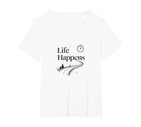 It is What It is: Life Happens Motivational Quote T-Shirt, Women's Plus, White, 3X