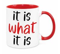 It is What It is Mug - Funny Novelty Gift Silly Present Mug Birthday Christmas for Mum Dad Friend Sister Brother Grandparents for Man Woman Secret Santa Work Quotes (Red)
