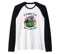 It is What It is Not Great Raccoon Dumpster Fire Raglan Baseball Tee