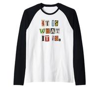 It is What It is Ransom Note Style Typography Raglan Baseball Tee