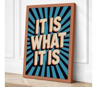 It Is What It Is Typography Canvas Wall Art Print 24x16 Inch (61 x 41 cm)