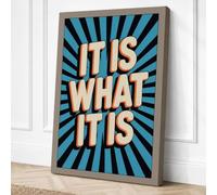 It Is What It Is Typography Canvas Wall Art Print 30x20 Inch (76 x 51 cm)