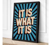 It Is What It Is Typography Canvas Wall Art Print 36x24 Inch (91 x 61 cm)