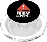 IT Joke Warning Friday Deployer Developer DevOps PopSockets PopGrip for MagSafe