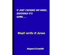 IT JUST CROSSED MY MIND...SUDDENLY IT'S GONE.........: Must write it down