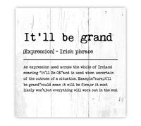 It¡¯Ll Be Grand Definition Wooden Signs Inspiration Sayings Wooden Plaques Words with Definition Wall Decor Vintage Signs with Hook for Farmhouse Wedding Anniversary Home 8x8in