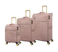It Luggage Glimmering 3 Piece Softside 8 Wheel Expandable Luggage Set, Mink Gold, L, Glimmering 3 Piece Softside Luggage Set with 8 Wheels, Expandable