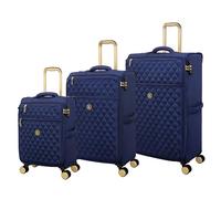 It Luggage Glimmering 3 Piece Softside 8 Wheel Expandable Luggage Set, Ocean Cavern, L, Glimmering 3 Piece Softside Luggage Set with 8 Wheels, Expandable
