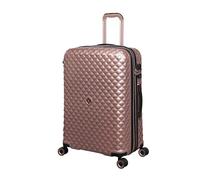 It Luggage Glitzy 27" Hardside Checked 8 Wheel Expandable Spinner, Metallic Rose Gold, M, Glitzy 27" Hardside Checked 8 Wheel Expandable Spinner