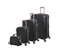 It Luggage Glitzy 4 Piece Hardside 8 Wheel Expandable Spinner Set, Black, L, Glitzy 4 Piece Hardside 8 Wheel Expandable Spinner Set