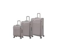 It Luggage Lustrous Luxe 3 Piece Softside 8 Wheel Spinner Set, Taupe (Moon Rock), L, Lustrous Luxe 3-Piece Softside 8-Wheel Spinner Set