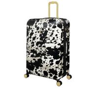 IT Luggage Sheen Expandable 8 Wheel Hard Large Suitcase - Black and White
