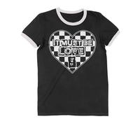 It Must Be Love Ska Music 2 Tone Madness Men's Contrast Ringer T-Shirt S/Black