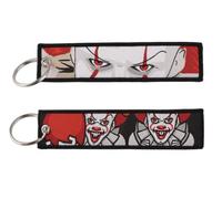 It Pennywise the Clown Stephen King Classic Horror Movie Film Keychain Key Chain Fob Ring, Black