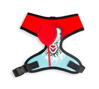IT Pet Harness, Dog Collar Plastic Buckle, It Pennywise Smiling Face with Balloon Applique, Fits Dog with 15" Neck Size and 19-29" Chest Girth