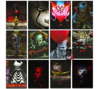 IT Poster Book Super Set - Bundle with 12 IT Posters Featuring Pennywise, Georgie, Eddie, and More with Bookmark | IT Room Decor, Scary Clown Horror Movie Posters