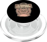 It Probably Can Get Worse Funny Grumpy Ironic Cat Graphic PopSockets PopGrip for MagSafe
