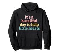 It’s a Beautiful Day to Help Little Hearts Teacher Retro Pullover Hoodie
