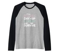 It’s a Beautiful Day to sip Coffee Survive Mom Raglan Baseball Tee