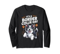 It’s A Border Collie Day Funny Cute Pet Dog Lover Cartoon Long Sleeve T-Shirt
