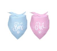 It’s A Boy It's A Girl Gender Reveal Baby Announcement Dog Bandana Pregnancy Announcement Photo Prop Pet Scarf Decorations Accessories for Dog Lovers Pack of 2