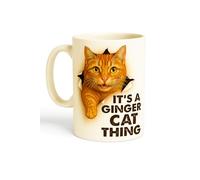“It’s a Ginger Cat Thing” Funny Mug - 11oz Ceramic Coffee Cup with Realistic Orange Tabby Design - Gift for Cat Lovers & Pet Parents