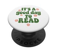 It’s a Good Day to Read Groovy Teacher Librarian Reading PopSockets Adhesive PopGrip