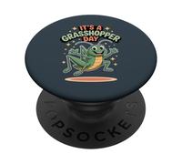 It’s A Grasshopper Day Fun Bug Cartoon Garden Insect PopSockets Adhesive PopGrip