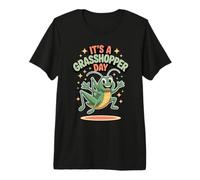 It’s A Grasshopper Day Fun Bug Cartoon Garden Insect Premium T-Shirt