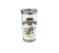 It’s A Grasshopper Day Fun Bug Cartoon Garden Insect Stainless Steel Insulated Tumbler