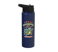 It’s A Grasshopper Day Fun Bug Cartoon Garden Insect Stainless Steel Insulated Water Bottle