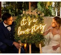 It’s a Love Story Neon Sign, Wedding Welcome Decor, Modern Wedding Deocration, Engagement Signs, Weddings Backdrop Decor