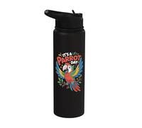 It’s A Parrot Day Funny Cute Cartoon Colorful Exotic Bird Stainless Steel Insulated Water Bottle