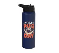 It’s A Pug Day Funny Puppy Cute Designer Dog Breed Pet Owner Stainless Steel Insulated Water Bottle