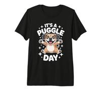 It’s A Puggle Day Cute Designer Dog Mix Breed Pet Owner Premium T-Shirt