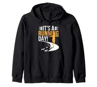 It’s A Running Day Motivational Runner Jogging Marathon 5k Zip Hoodie