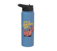 It’s A Walrus Day Cute Funny Cartoon Marine Arctic Polar Stainless Steel Insulated Water Bottle