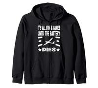 It´s all fun & games until the battery dies Zip Hoodie