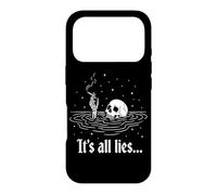 It’s All Lies Skull Skeleton Dark Humor Gothic Grunge Case for iPhone 17 Pro