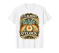 It’s Almost Wife O’Clock Retro Marriage Couple Family Humor Value Graphic T-Shirt, Men, White, L