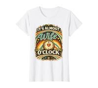 It’s Almost Wife O’Clock Retro Marriage Couple Family Humor Value Graphic T-Shirt, Women, White, S