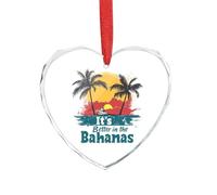 It S Better in The Bahamas Cute Christmas Pendants Heart Glass Xmas Tree Hanging Ornaments for Home Holiday Decoration