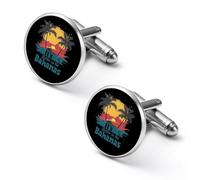 It S Better in The Bahamas Men's Novelty Cufflinks Alloy Tuxedo Shirt Studs Cuff Links Lightweight Jewelry Gift 1.7cm