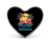 It S Better in The Bahamas Novelty Brooches & Pins Heart Personalised Metal Lapel Badge With Butterfly Clutch Clasp