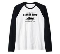 It’s Cruise Time About Damn Time Funny Vacation Humor Quote Raglan Baseball Tee
