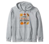 It’s Finally Autism Funny Fall for Autumn Lovers Zip Hoodie