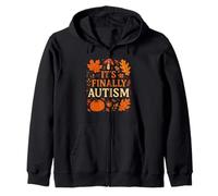 It’s Finally Autism Funny Fall for Autumn Lovers Zip Hoodie